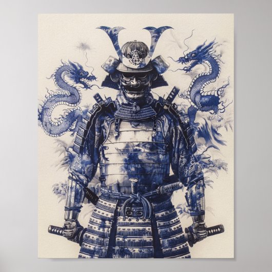 Vollständig Armored Samurai Warrior Stehend Poster (Vorne)