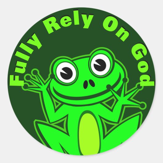 Vollständig auf der "God Froggy Sticker" Runder Aufkleber (Vorderseite)