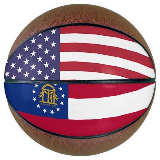 Vollständig Basketball mit Flagge Georgiens, USA (Vorderseite)