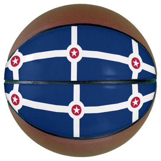 Vollständig Basketball mit Flagge Indianapolis, US (Vorderseite)