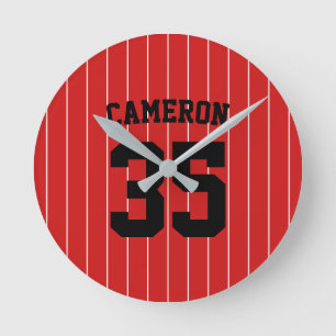 Vollständig bearbeitbare Farben Baseball Jersey S Runde Wanduhr