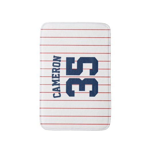 Vollständig bearbeitbare Farben Baseball Jersey St Badematte (Vorderseite Vertikal)