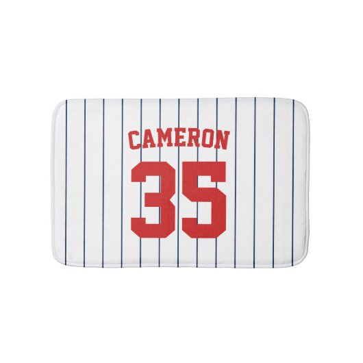 Vollständig bearbeitbare Farben Baseball Jersey St Badematte (Vorderseite)