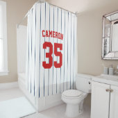 Vollständig bearbeitbare Farben Baseball Jersey St Duschvorhang (Beispiel)