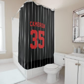 Vollständig bearbeitbare Farben Baseball Jersey St Duschvorhang (Beispiel)