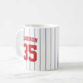 Vollständig bearbeitbare Farben Baseball Jersey St Kaffeetasse (Vorderseite Links)