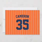 Vollständig bearbeitbare Farben Baseball Jersey St Mitteilungskarte (Rückseite)