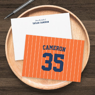 Vollständig bearbeitbare Farben Baseball Jersey St Mitteilungskarte