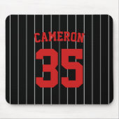 Vollständig bearbeitbare Farben Baseball Jersey St Mousepad (Vorne)