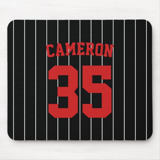 Vollständig bearbeitbare Farben Baseball Jersey St Mousepad (Vorne)
