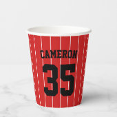 Vollständig bearbeitbare Farben Baseball Jersey St Pappbecher (Rückseite)