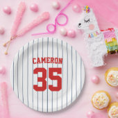 Vollständig bearbeitbare Farben Baseball Jersey St Pappteller (Party)