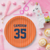 Vollständig bearbeitbare Farben Baseball Jersey St Pappteller (Party)