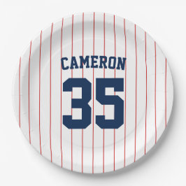 Vollständig bearbeitbare Farben Baseball Jersey St Pappteller