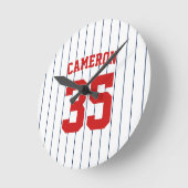 Vollständig bearbeitbare Farben Baseball Jersey St Runde Wanduhr (Winkel)
