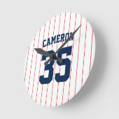 Vollständig bearbeitbare Farben Baseball Jersey St Runde Wanduhr (Winkel)