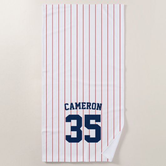 Vollständig bearbeitbare Farben Baseball Jersey St Strandtuch (Vorderseite)