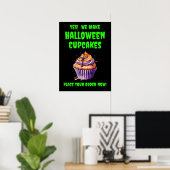 Vollständig bearbeitbare Halloween Cupcakes für Ca Poster (Heimbüro)