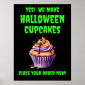 Vollständig bearbeitbare Halloween Cupcakes für Ca Poster (Vorne)