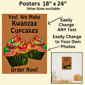Vollständig bearbeitbare Kwanzaa Cupcakes Poster