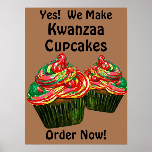 Vollständig bearbeitbare Kwanzaa Cupcakes Poster (Vorne)