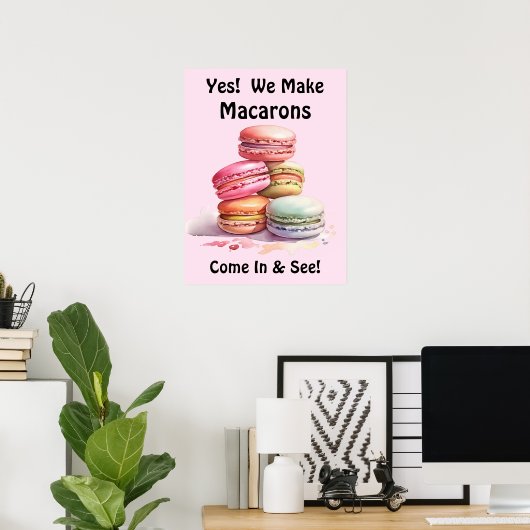 Vollständig bearbeitbare Macarons für den Cake Sto Poster (Heimbüro)