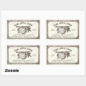 Vollständig bearbeitbare Vintage Apple Cider Label Rechteckiger Aufkleber (Blatt)