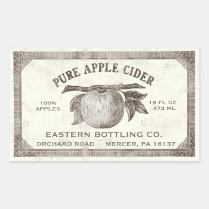 Vollständig bearbeitbare Vintage Apple Cider Label Rechteckiger Aufkleber