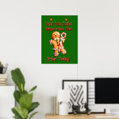 Vollständig bearbeitbare Weihnachtsgingerbrot Männ Poster (Heimbüro)