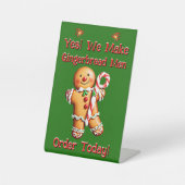 Vollständig bearbeitbare Weihnachtsgingerbrot Männ Sockelschild (Vorderseite)