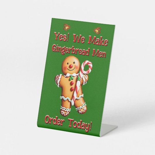 Vollständig bearbeitbare Weihnachtsgingerbrot Männ Sockelschild (Vorderseite)