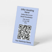 Vollständig bearbeitbarer QR-Code Blue E-Mail-Zähl Sockelschild (Vorderseite)