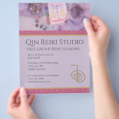 Vollständig bearbeitbarer Yoga, Reiki Master Laven Flyer (Hand)