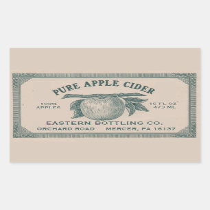 Vollständig bearbeitbares Vintages Apple Cider Lab Rechteckiger Aufkleber