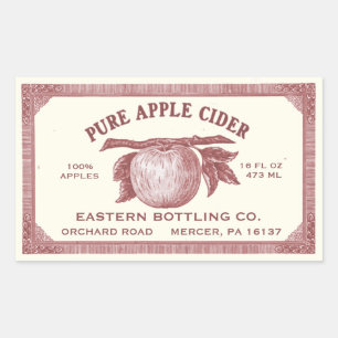 Vollständig bearbeitbares Vintages Apple Cider Lab Rechteckiger Aufkleber