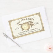 Vollständig bearbeitbares Vintages Golden Apfel Ci Rechteckiger Aufkleber (Umschlag)