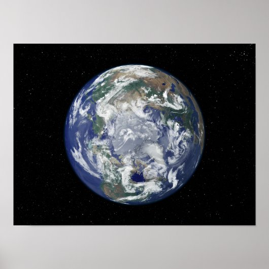 Vollständig beleuchtete Erde, zentriert auf dem No Poster (Vorne)