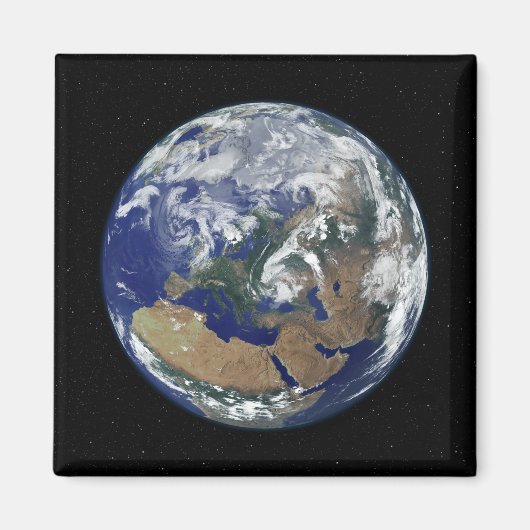 Vollständig beleuchtete Erde, zentriert auf Europa Magnet (Vorne)