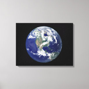 Vollständig beleuchtete Erde, zentriert auf Nordam Leinwanddruck