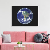 Vollständig beleuchtete Erde, zentriert auf Südame Leinwanddruck (Insitu (Wohnzimmer))