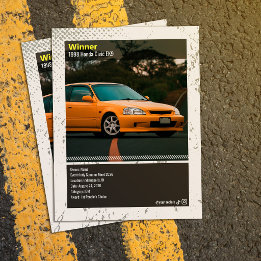 Vollständig benutzerdefinierte Car Show Gewinner S Postkarte