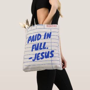 'Vollständig Bezahlt. - Jesus' Restaurant-Quittung Tasche
