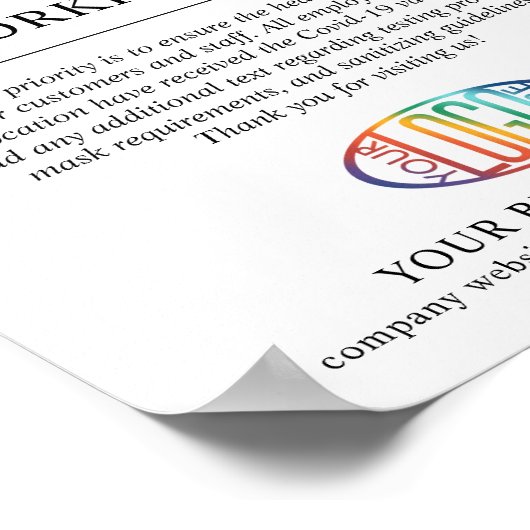 Vollständig covid geimpfte Firmenlogos Poster (Ecke)