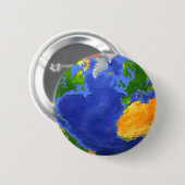 Vollständig die Erde mit topographischen Daten. Button (Vorne & Hinten)