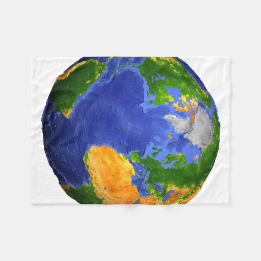 Vollständig die Erde mit topographischen Daten. Fleecedecke (Vorderseite (Horizontal))