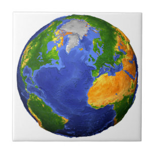 Vollständig die Erde mit topographischen Daten. Fliese