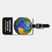 Vollständig die Erde mit topographischen Daten. Gepäckanhänger (Vorderseite horizontal)