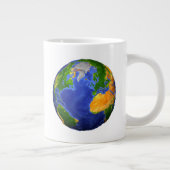 Vollständig die Erde mit topographischen Daten. Jumbo-Tasse (Rechts)