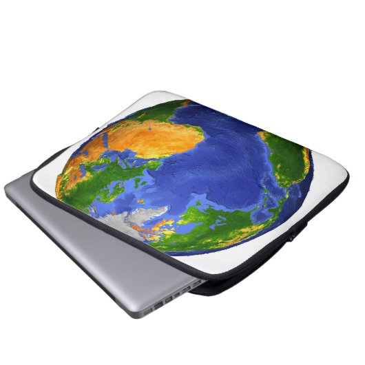 Vollständig die Erde mit topographischen Daten. Laptopschutzhülle (Vorne Knopf)