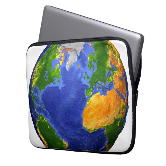 Vollständig die Erde mit topographischen Daten. Laptopschutzhülle (Vorderseite Links)